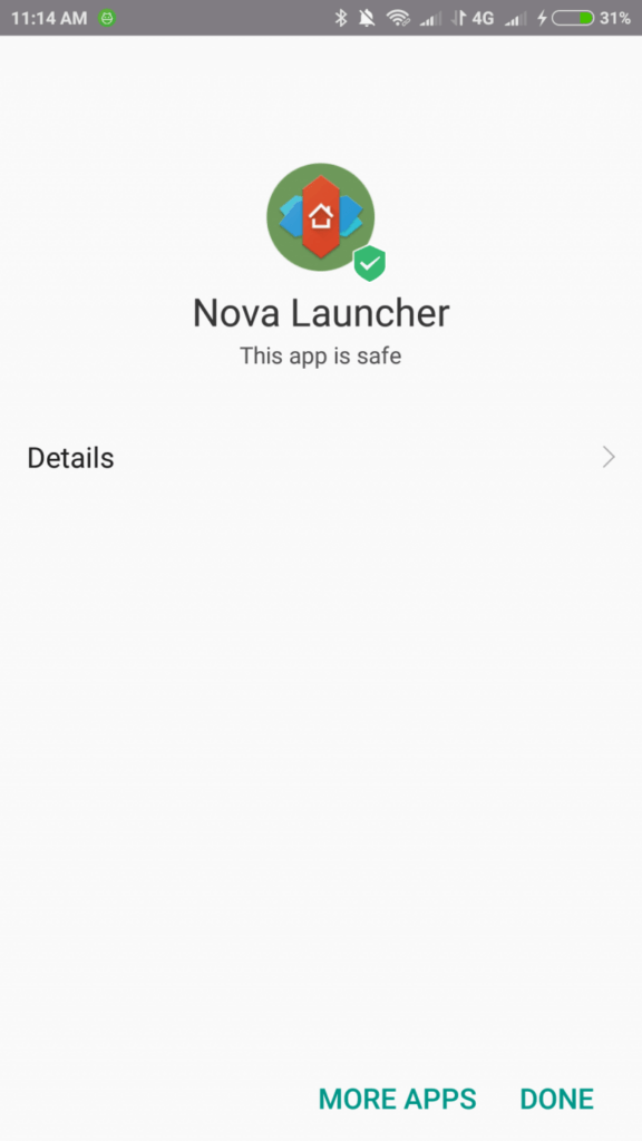 nova launcher installed