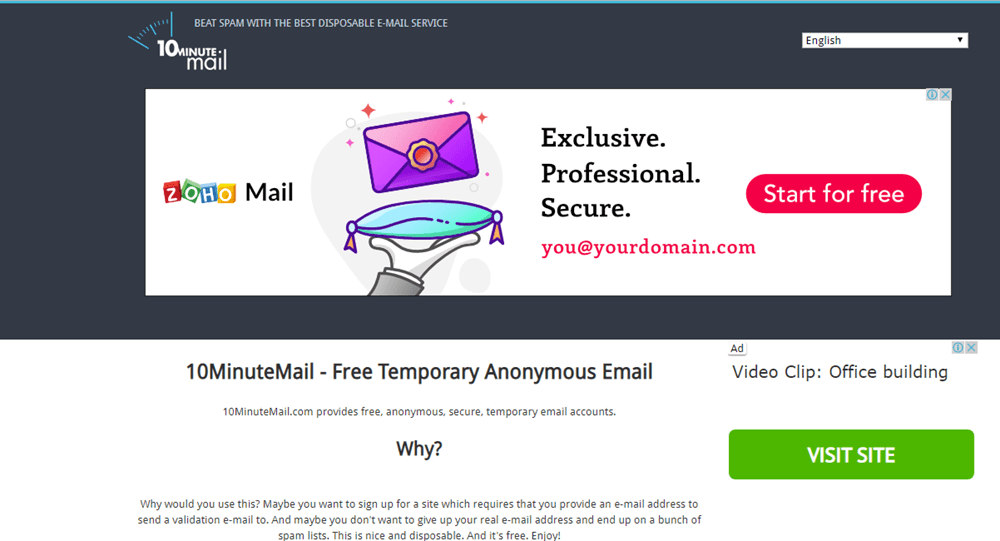 10minuteemail - fake email addresses generator