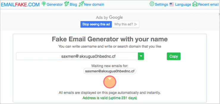 Emailfake.com - fake email generator