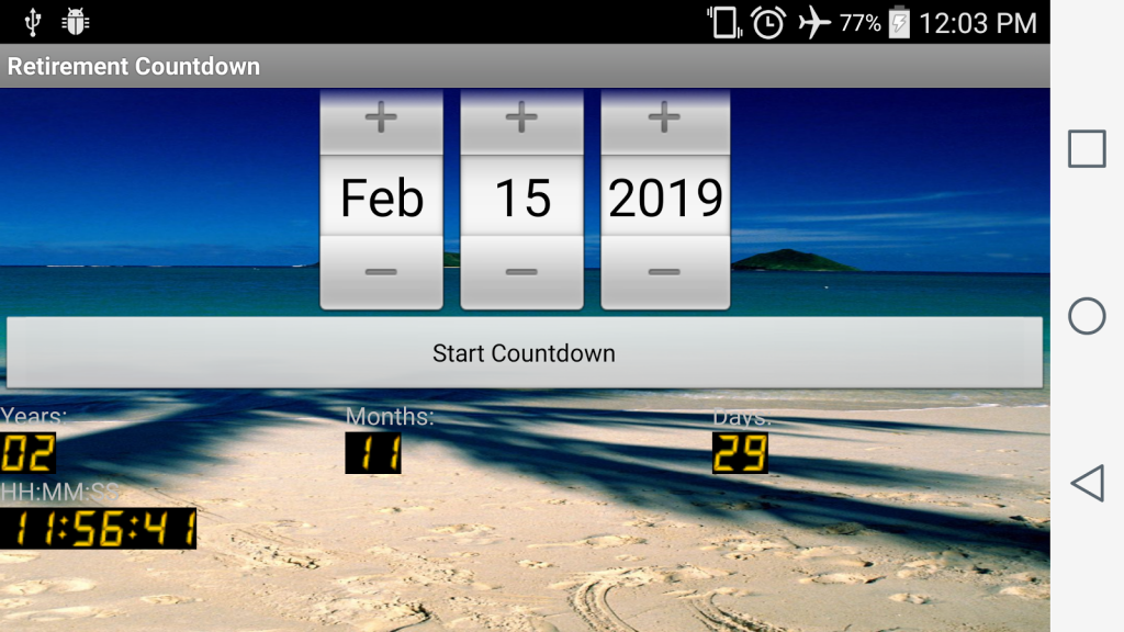 countdown apps for android- retirement countdown