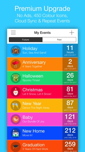 countdown apps for Android and iOS