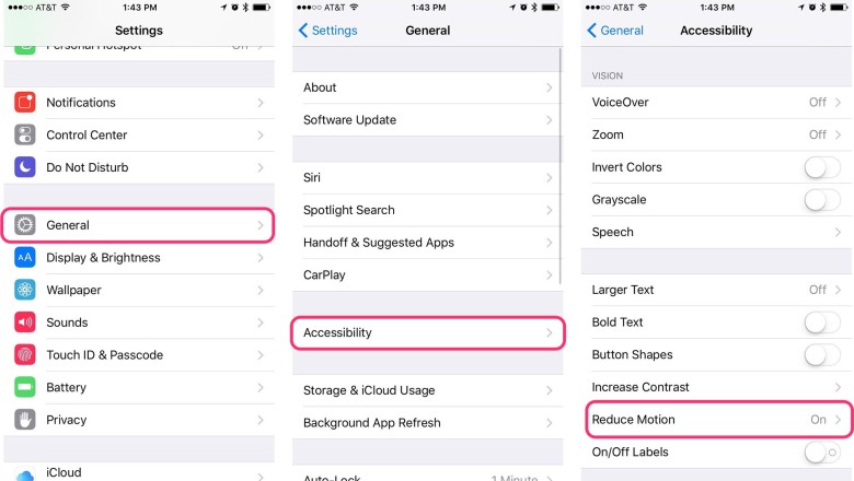 Reduce motion feature to fix a slow iPhone or iPad