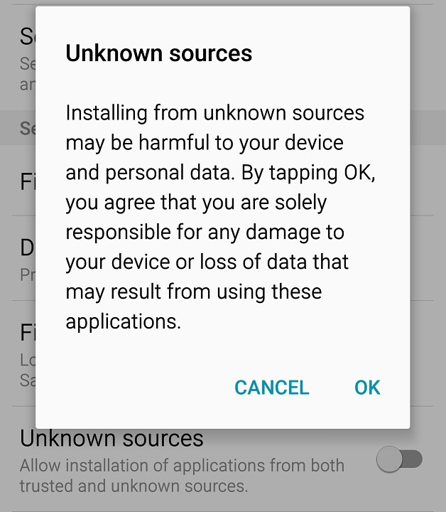 enable unknown sources android
