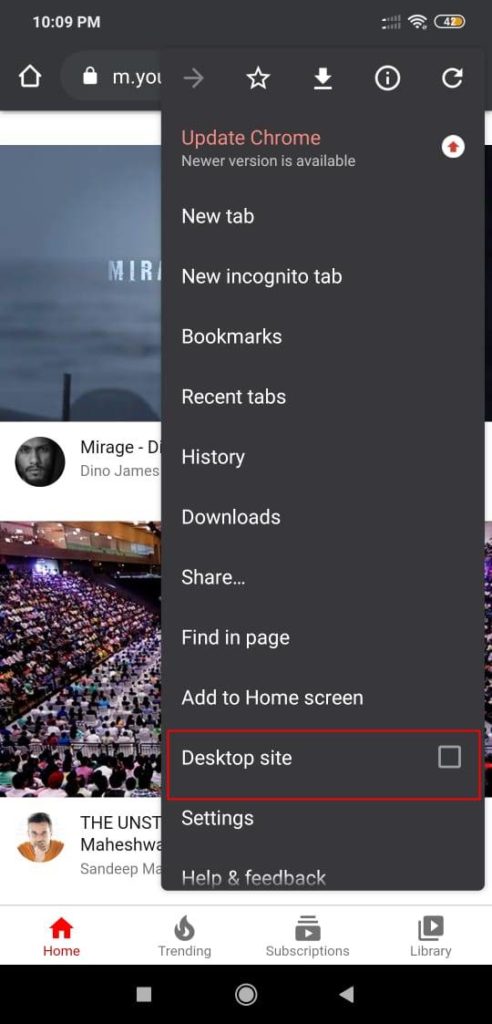 Youtube Desktop Site