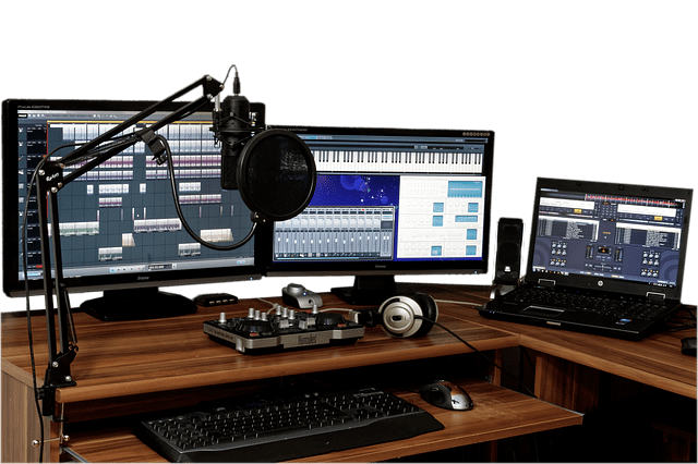 studio, music, mixer