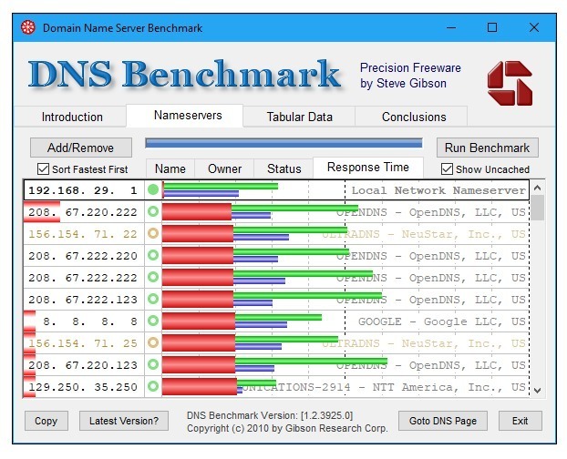 DNS Benchmark program