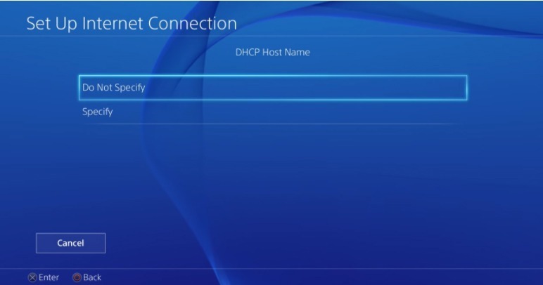 Do not specify DHCP host name in network settings