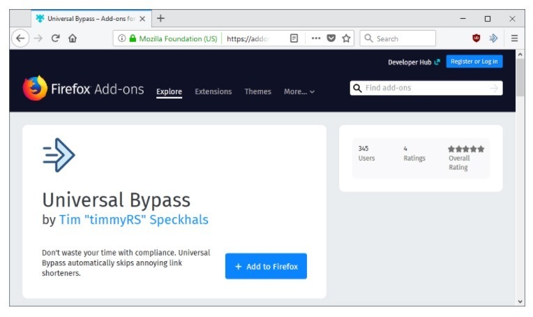 Universal survey bypass extension for Firefox