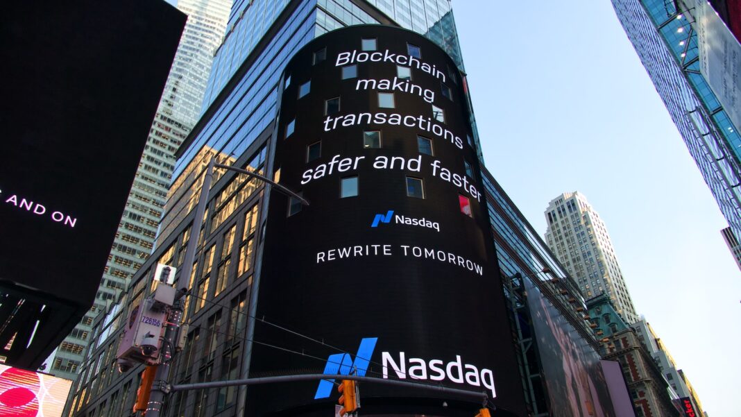 Photo by Pascal Bernardon Nasdaq advertisement