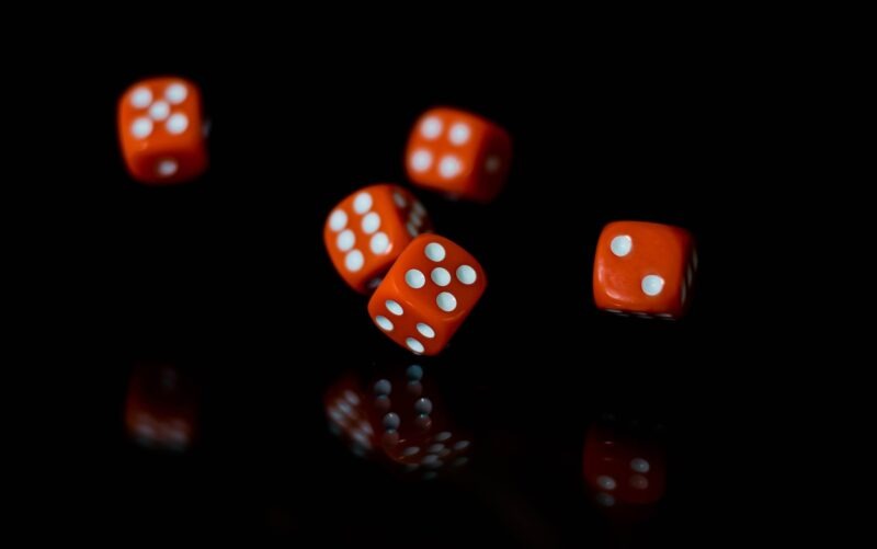 Photo by Robert Stump red and white dice lot
