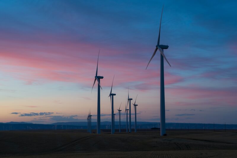 Photo by Dan Meyers white wind mills