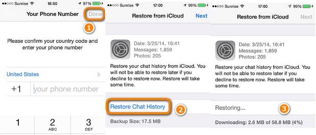 choose restore chat history