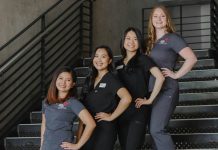 Visual Identity Should Support Lived Identity a group of women standing on top of a set of stairs